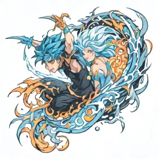 Magic Fire And Ice Swirling