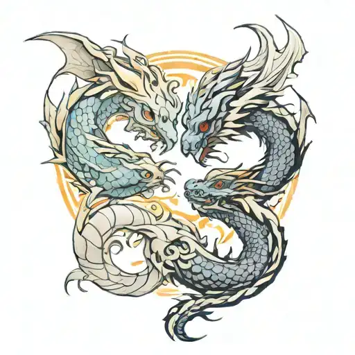 Two Dragons Forming A Yin-yang