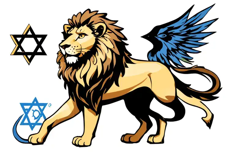 Lion Of Judah With The Star Of David Star