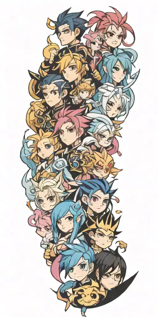 Tattoo With Five Characters From League Of Legends