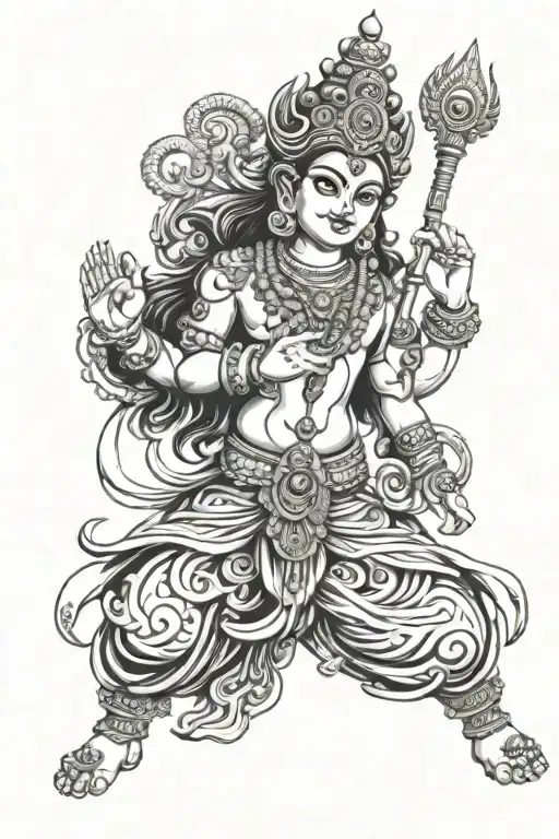 Hindu God Murugar In Anime Style