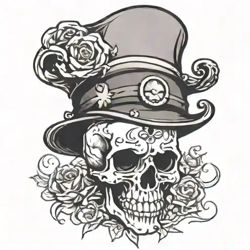 Skull Wearing Hat