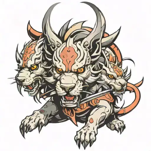 Cerberus With Swords