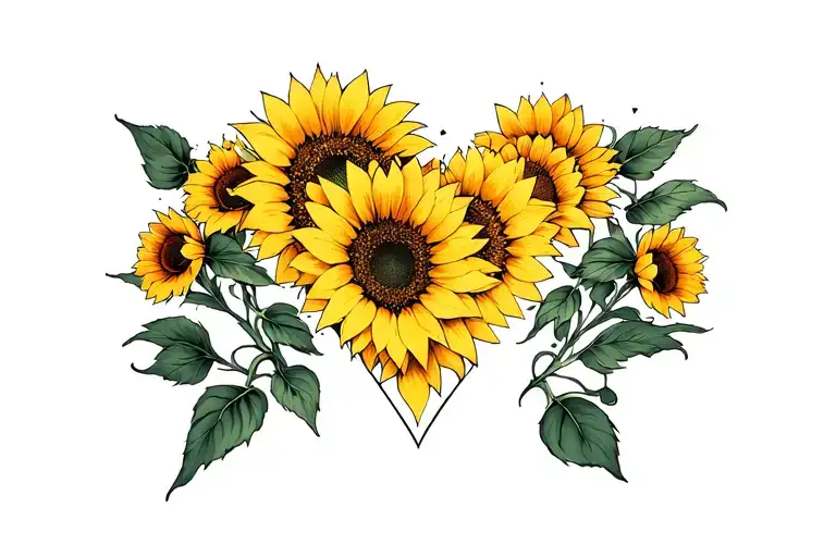 Heart -Shaped Sunflowers