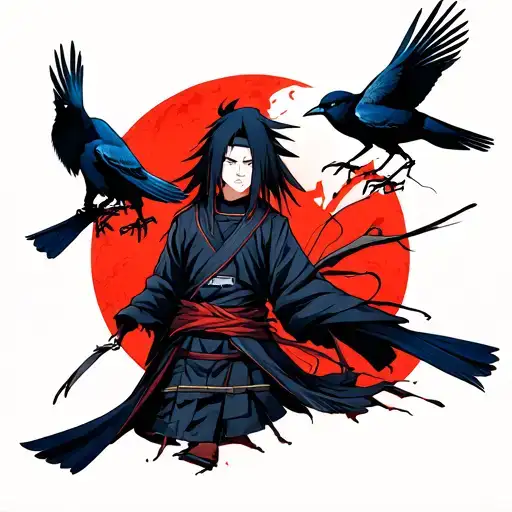 Itachi Uchiha With Crows