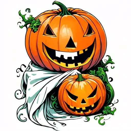 Ghost Wearing A Pumpkin