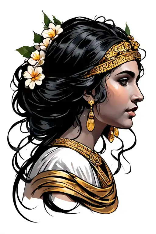 Woman's Face Inspired By Greek Themes