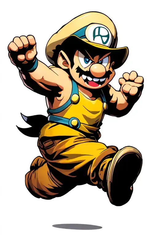 Wario Leaping Into The Air With His First Out