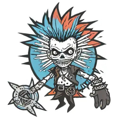 Punk Rock Voodoo Doll With A Mohawk