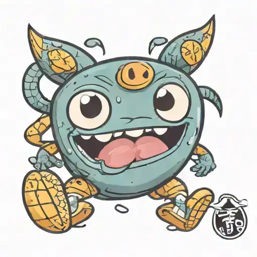 Cartoon Bean Wearing A Diaper