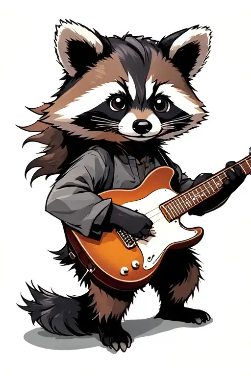 Raccoon Playing Guitar