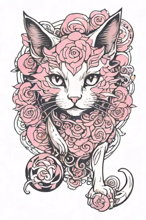 Cat In Pink Colors