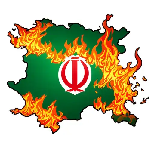 Map Of Iran Burning