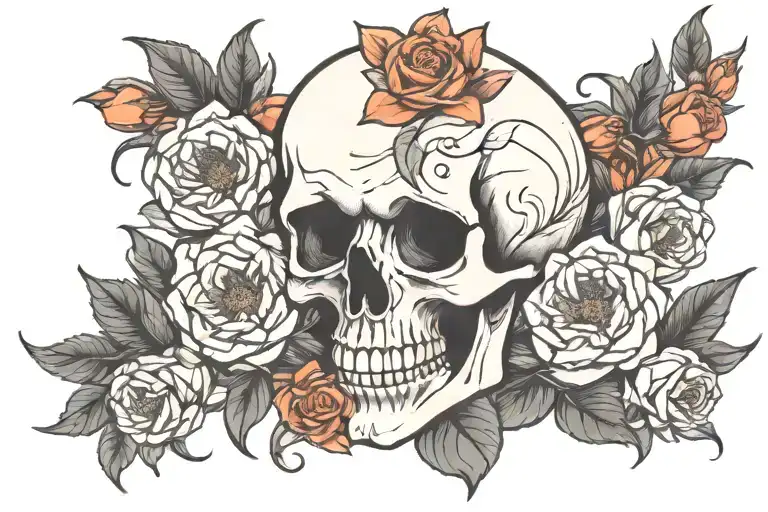 Skull And Flowers
