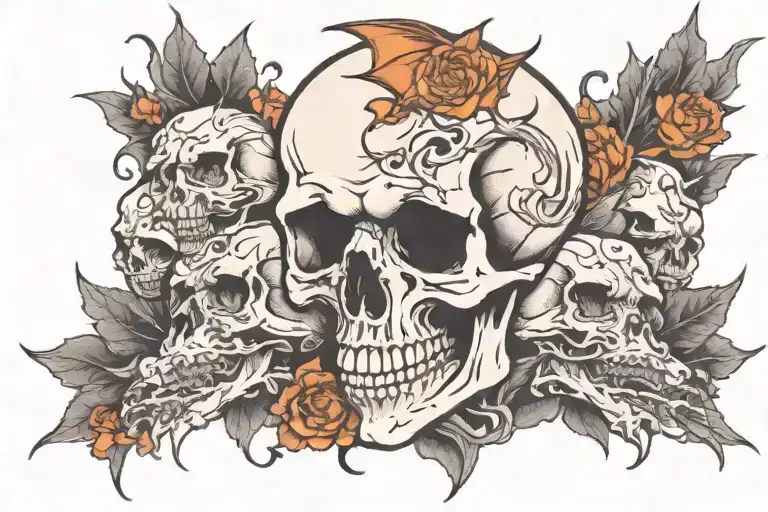 Dragon And Skulls