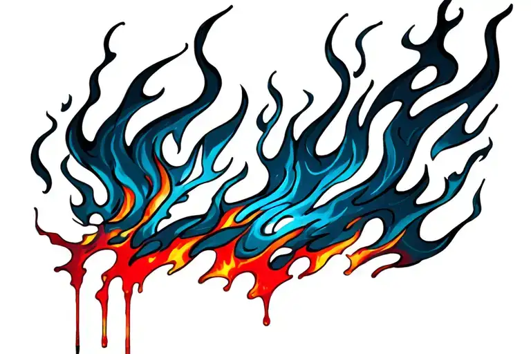 Flames And Blood Sleeve