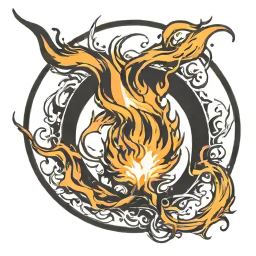 Small Flame Spark In A Black Circle