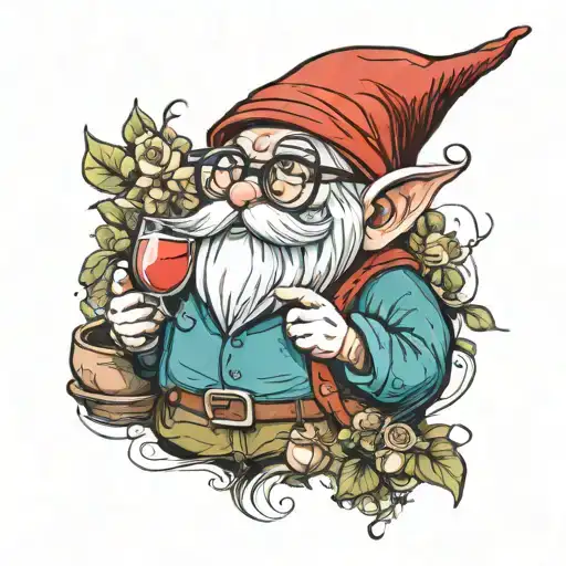 A Garden Gnome Using Glasses Hold Some Notes