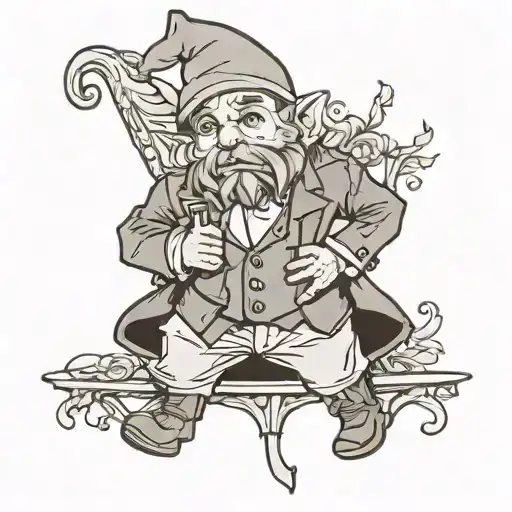 Gnome Using A Formal Suit Perfil Stand Up