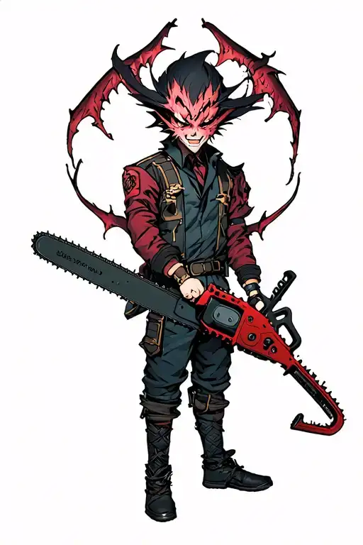 Denji In A Demonic Uniform Man Chainsaw