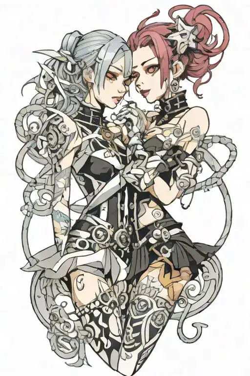 Goth Cyborg Gemini Sisters