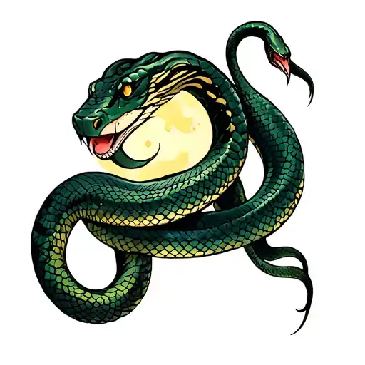 Snake And Moon