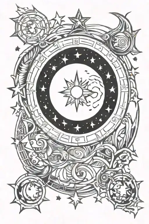 Moon Stars Bold Magic Astrology Astronomy