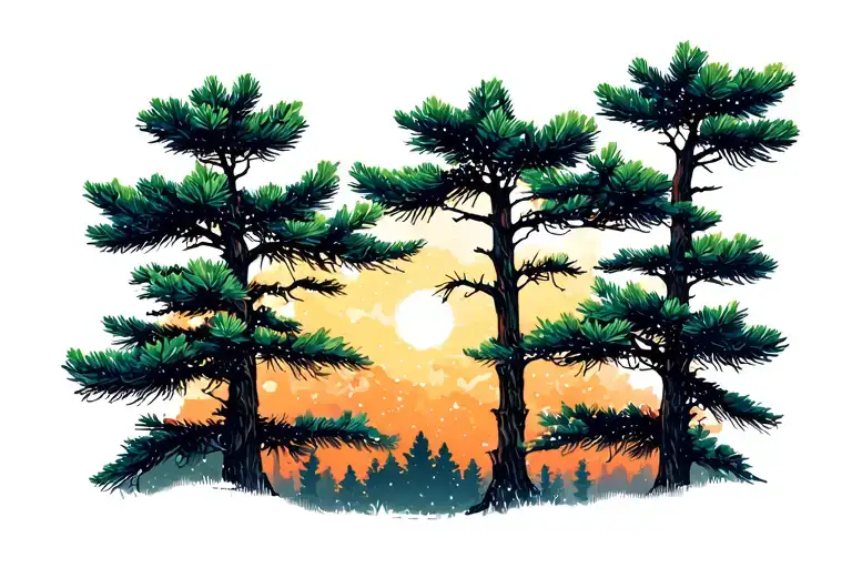 Background Withe Pine Trees