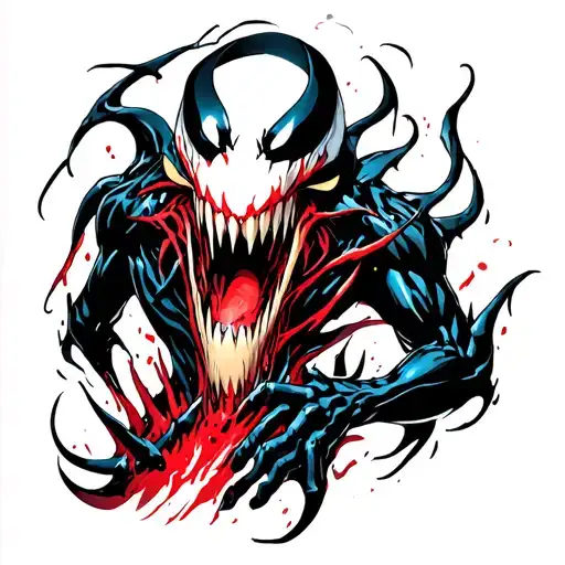 Venom Ripping Apart Skin Opening