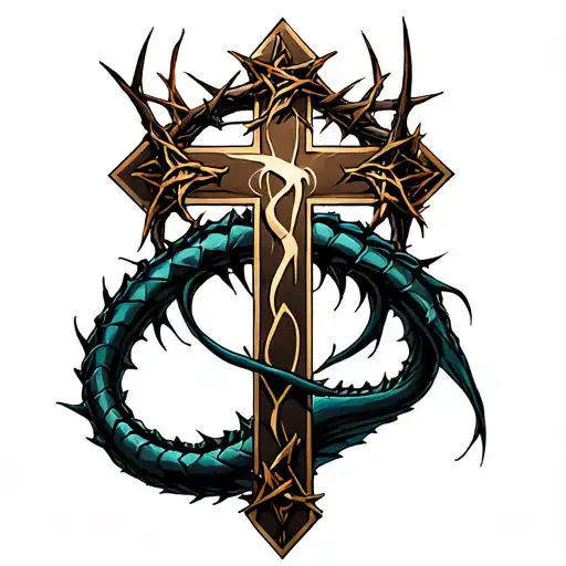 Leviathan Cross With Crown Of Thorns Near The Top
