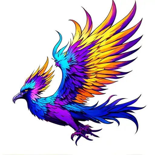 Purple And Blue Pheonix Rising