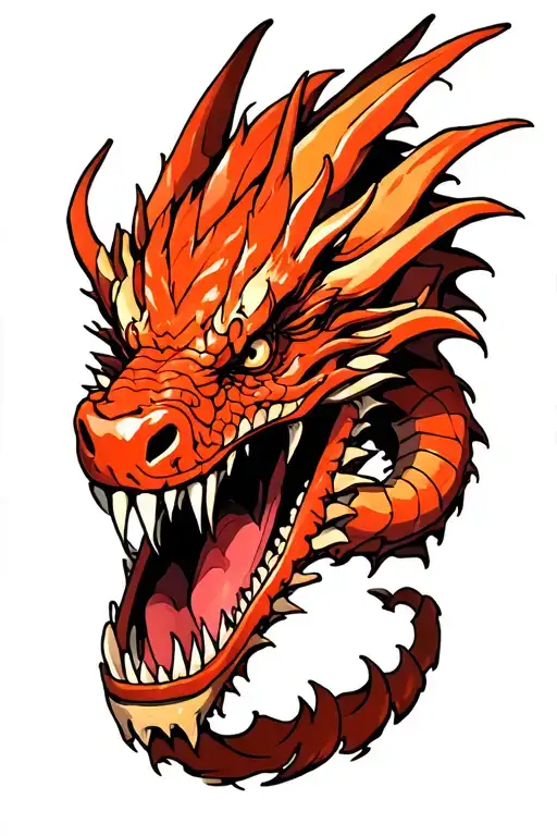 Dragon Jaw Open Surrounding Knee Cap