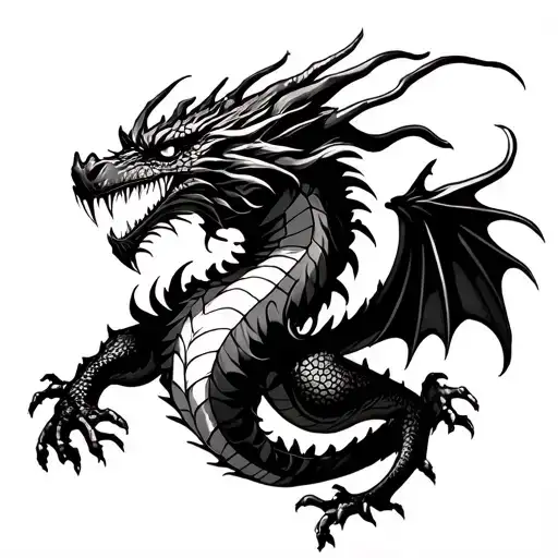 Dragons Black And White