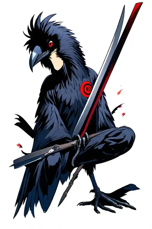 Shisui Sharingan Blade Crow Sitting
