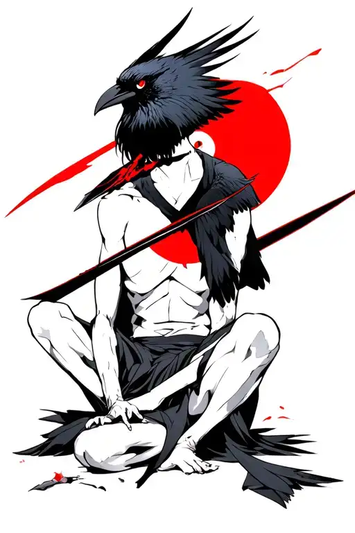 Shisui Sharingan Blade Crow Sitting