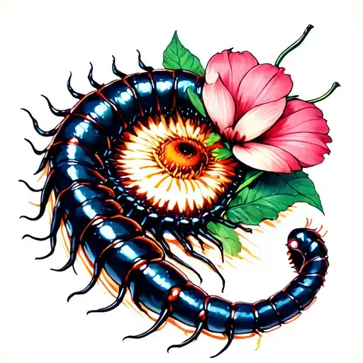 A Tokyo Ghoul Scolopendra Circling A Chocolate Cosmo Flower