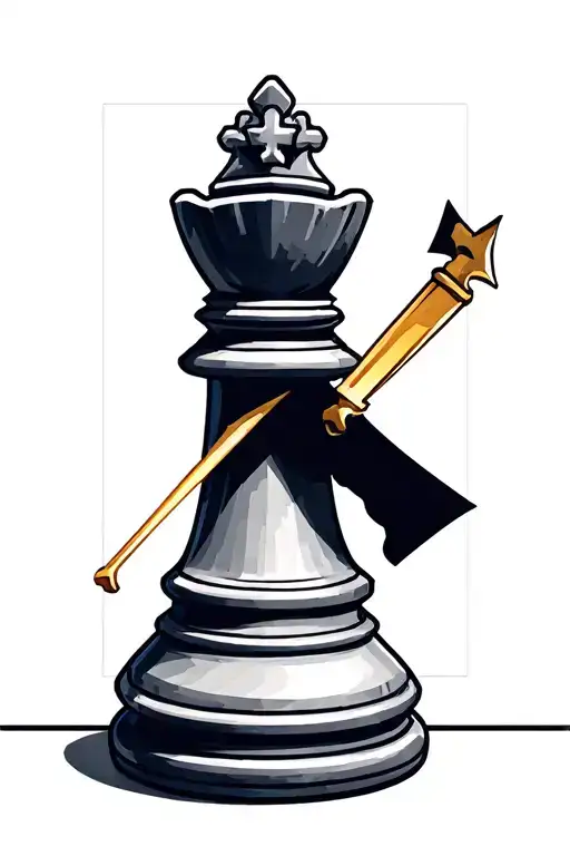 Bishop Chess Piece With A Shadow Of A King Chess Piece