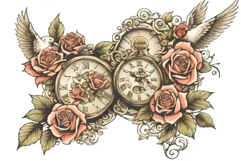 Sleeve Rose Watch Doves