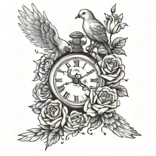 Sleeve Rose Watch Doves