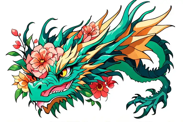 Dragon And Flowers