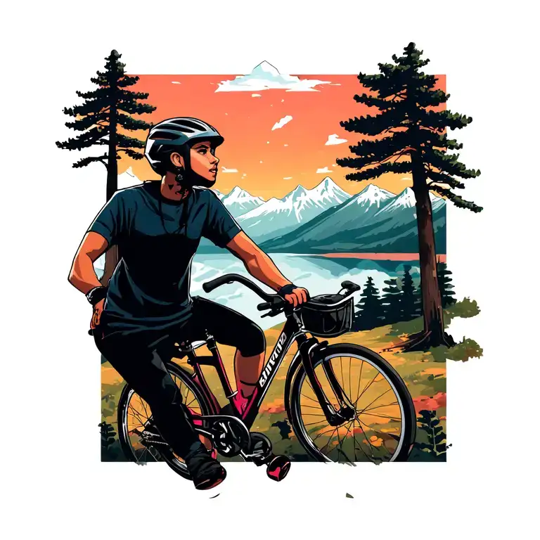 Bike Ride With Beautiful View With Mountain And Some Qouts