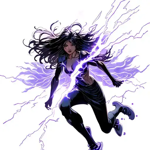 Light Purple Lightning Running Across The Whole Body