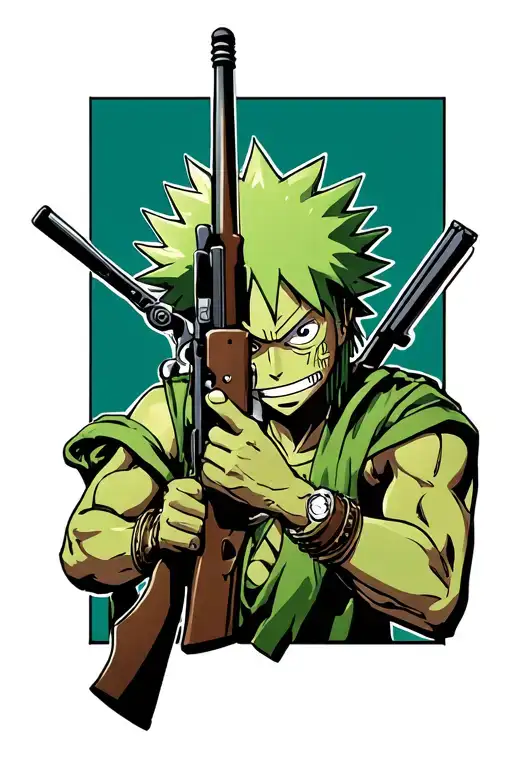Zoro One Piece With Rifles