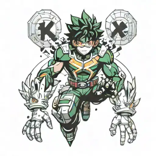 Vigilante Deku From My Hero Academia Inspired Tattoo Featuring