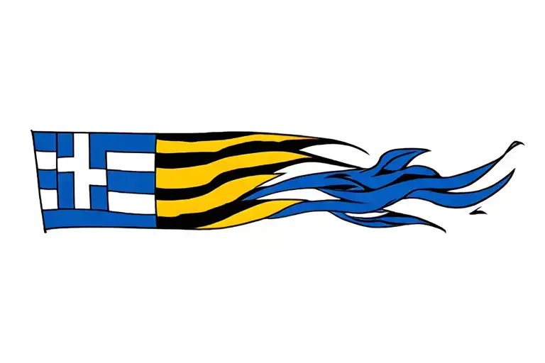 Greek Flag Flying