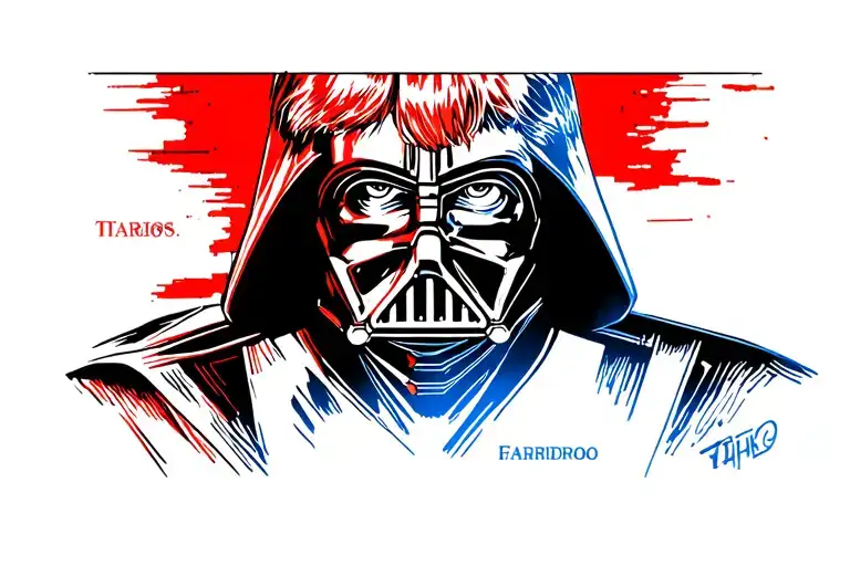 Half Luke Skywalker Half Vader