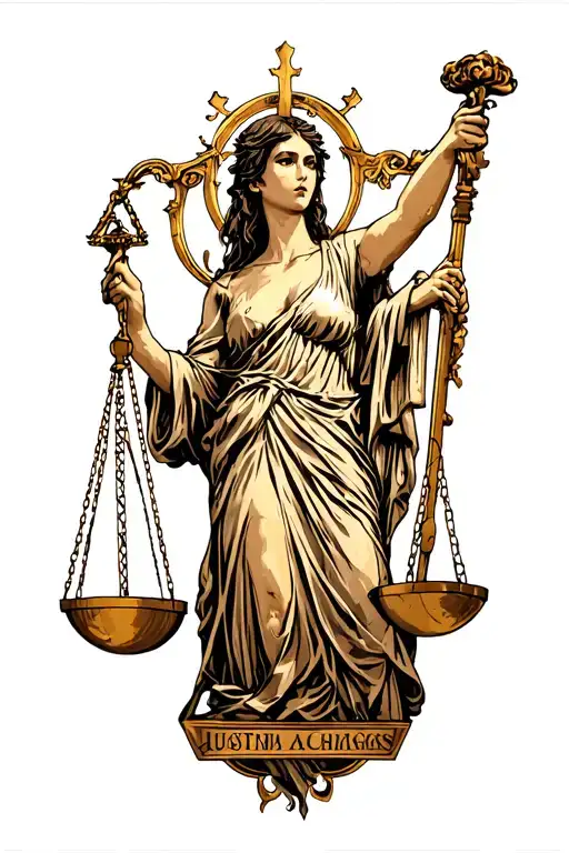 Justitia Tattoo Without The Scale