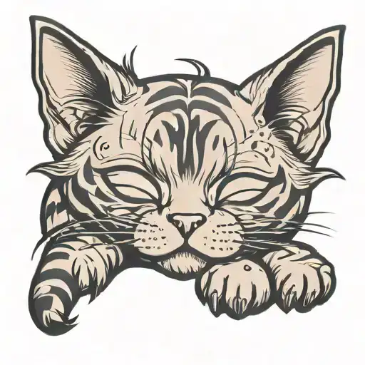 Chibi Tabby Cat Sleeping