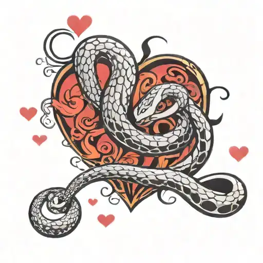 Snake And Heart Made
