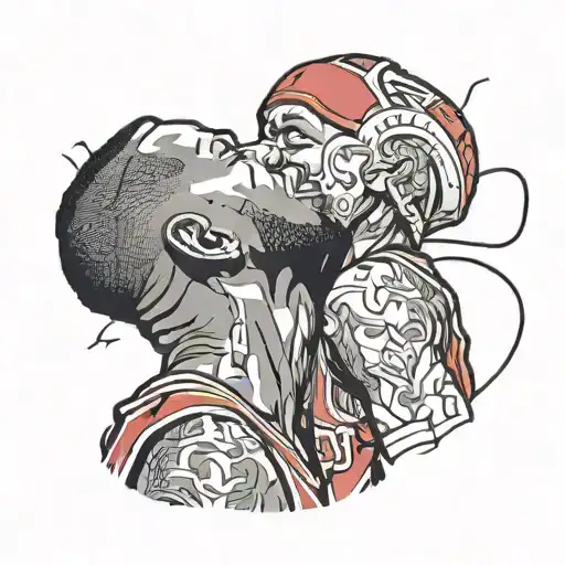 Lebron Kissing Michael Jordan